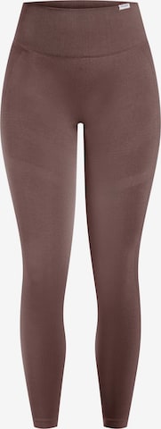 Skinny Leggings Smilodox en marron : devant
