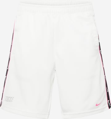 Nike Sportswear - Loosefit Calças 'REPEAT' em branco: frente