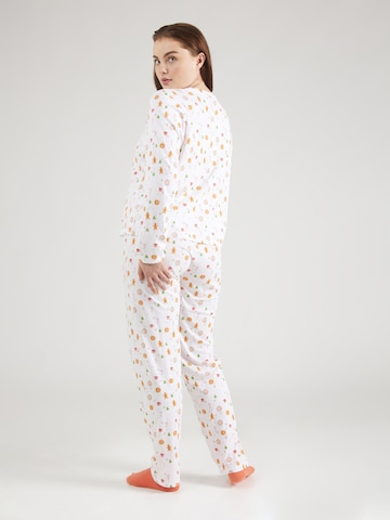 Pijama 'PCFREYA' de la PIECES Curve pe alb
