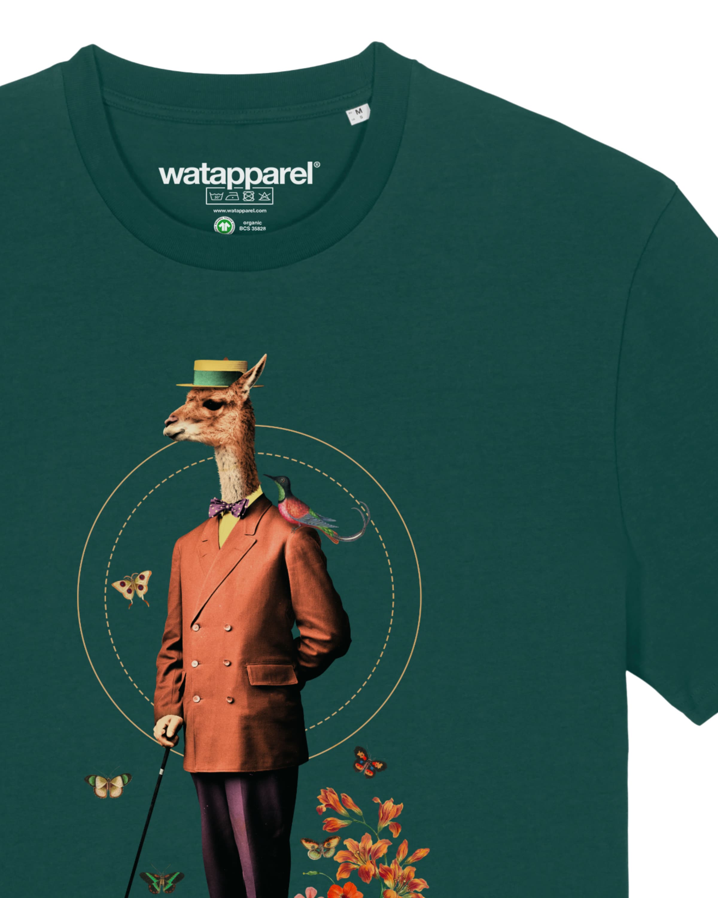 Maglietta ' Fancy Llama ' di Watapparel in verde