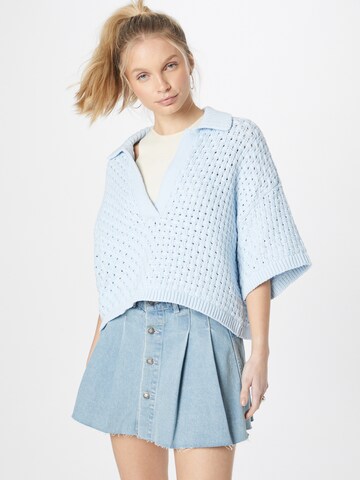 Pull-over Oval Square en bleu : devant