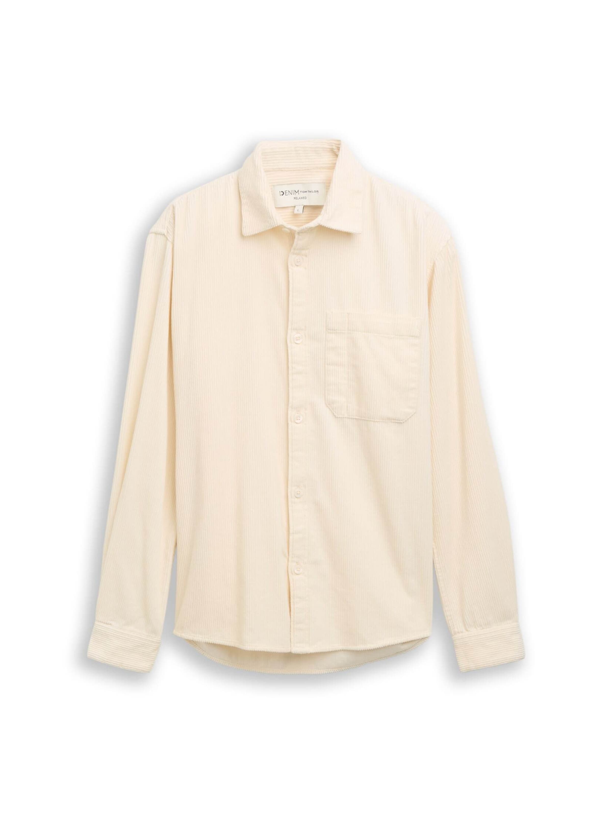 TOM TAILOR DENIM - Ajuste regular Camisa en beige: frente