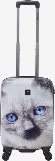 Saxoline Trolley 'White Cat' in blau / grau / schwarz / weiß, Produktansicht
