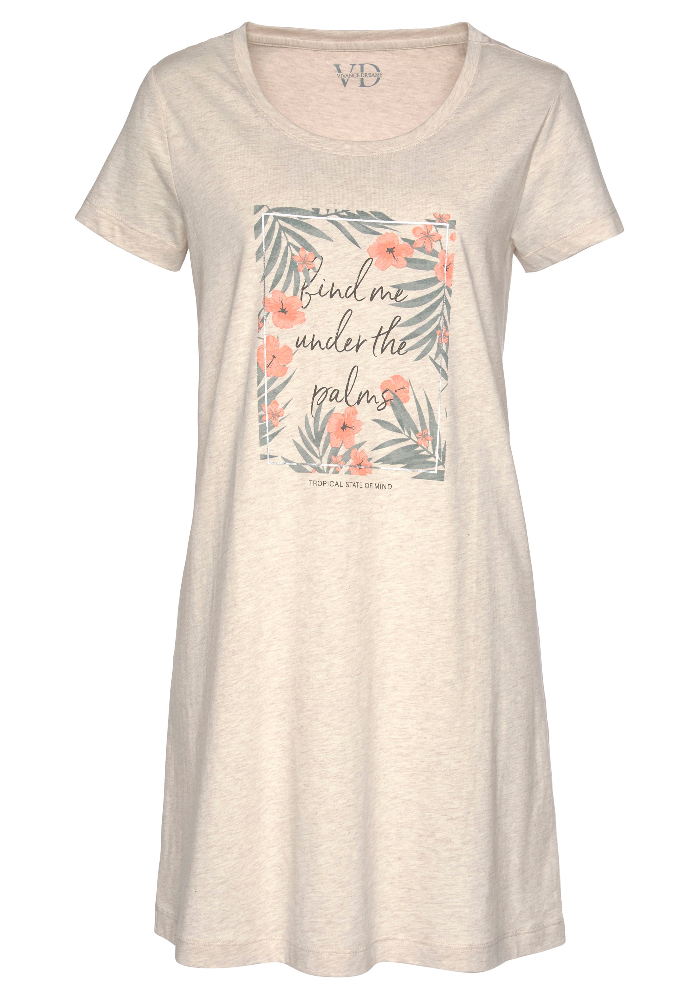 LASCANA Nightgown in Beige: front