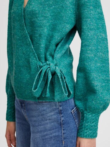 ICHI Knit cardigan 'OLENE' in Green