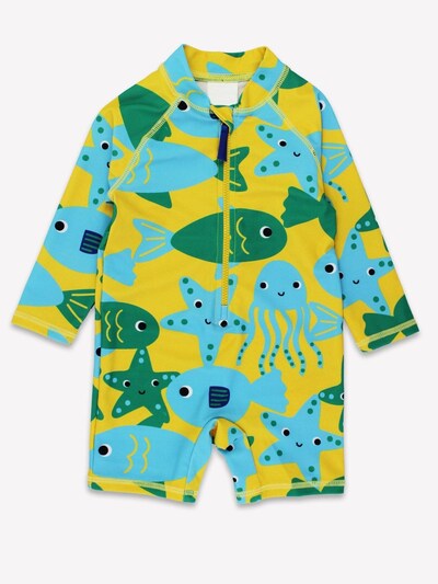 Toby Tiger Swimsuit 'Fisch-Druck' in Yellow, Item view