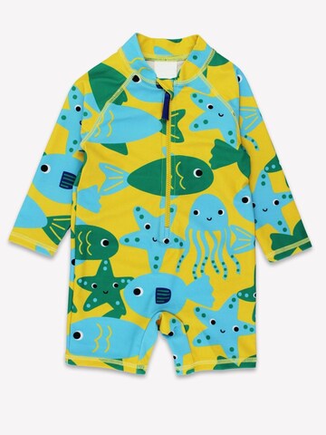 Toby Tiger Swimsuit 'Fisch-Druck' in Yellow: front
