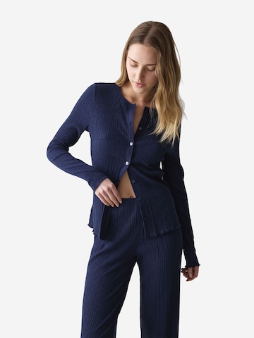 TRIUMPH Knit cardigan ' Red Label Versatile Rib ' in Blue: front