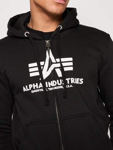 ALPHA INDUSTRIES Ζακέτα φούτερ σε μαύρο