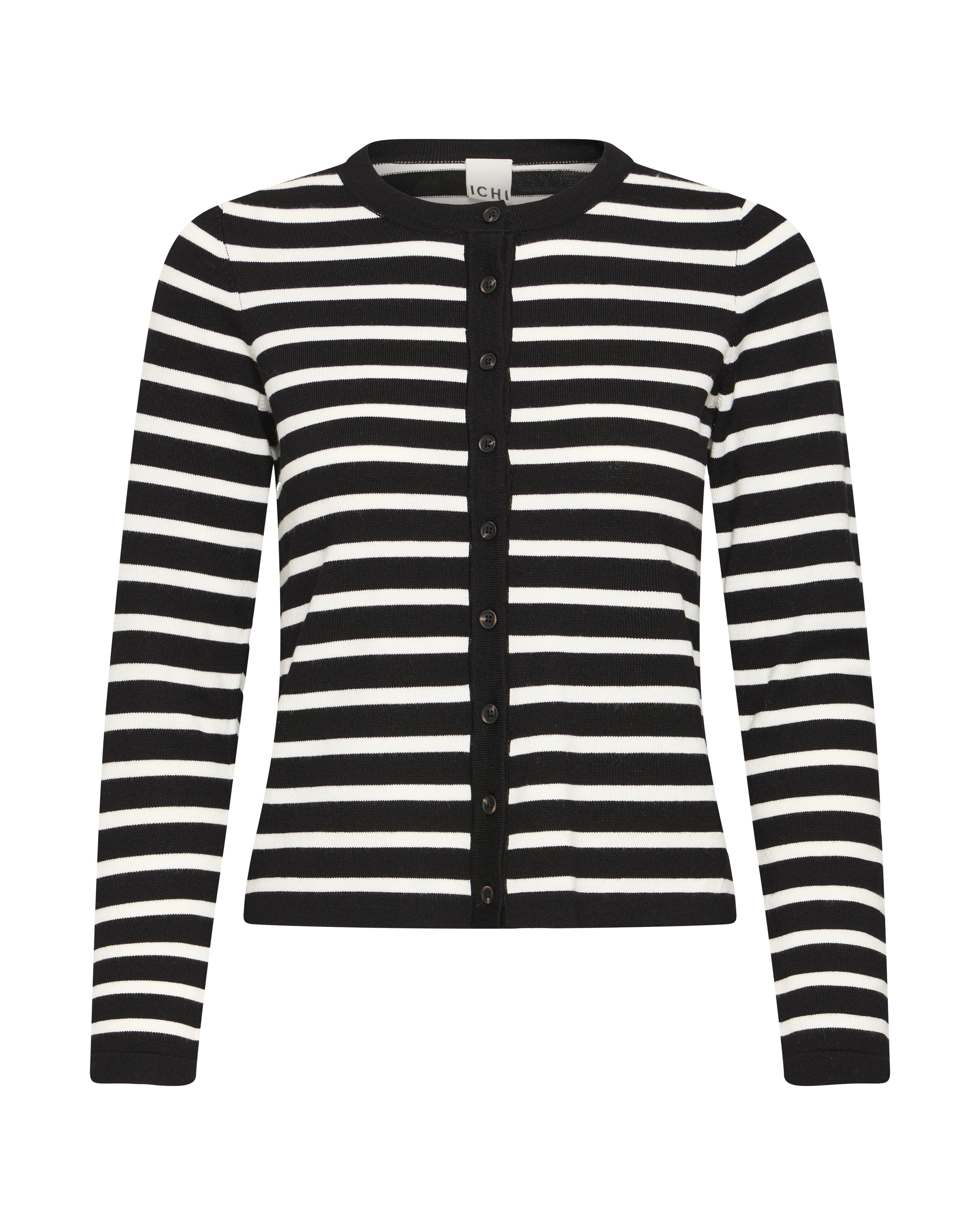 ICHI Knit Cardigan 'LULS ' in Black: front