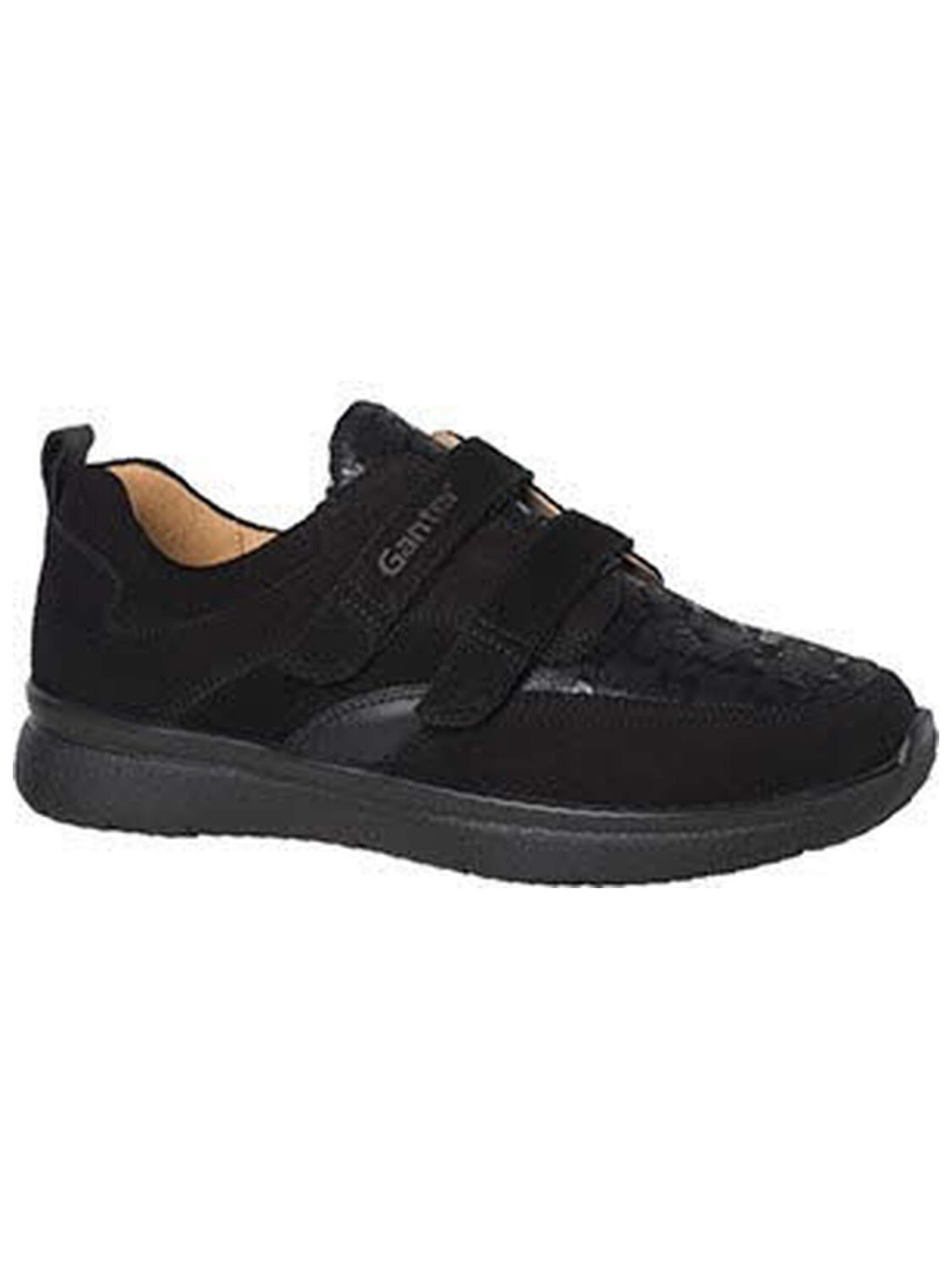 Ganter Låg sneaker 'Schnürschuh Damen 820923501000 Echtleder in schwarz' i svart: framsida