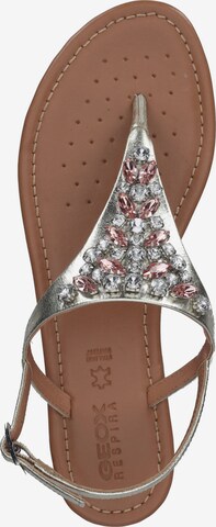 GEOX T-Bar Sandals in Silver
