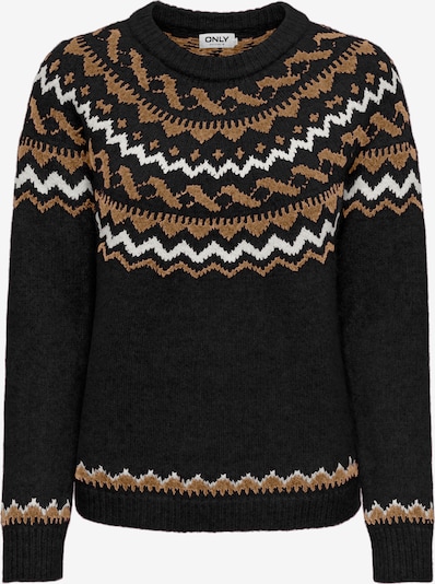 Megztinis 'ONLISLE' iš ONLY, spalva – karamelės / juoda / balta, Prekių apžvalga