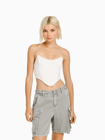 Bershka Regular Jeans in Grijs: voorkant