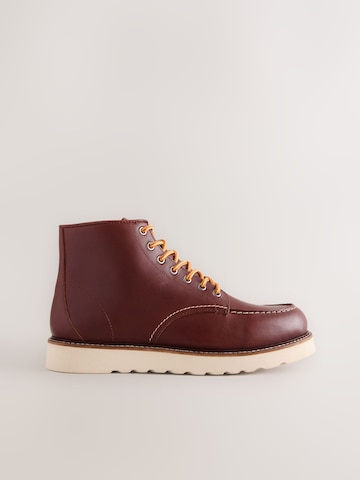 Next Lace-Up Boots in Red