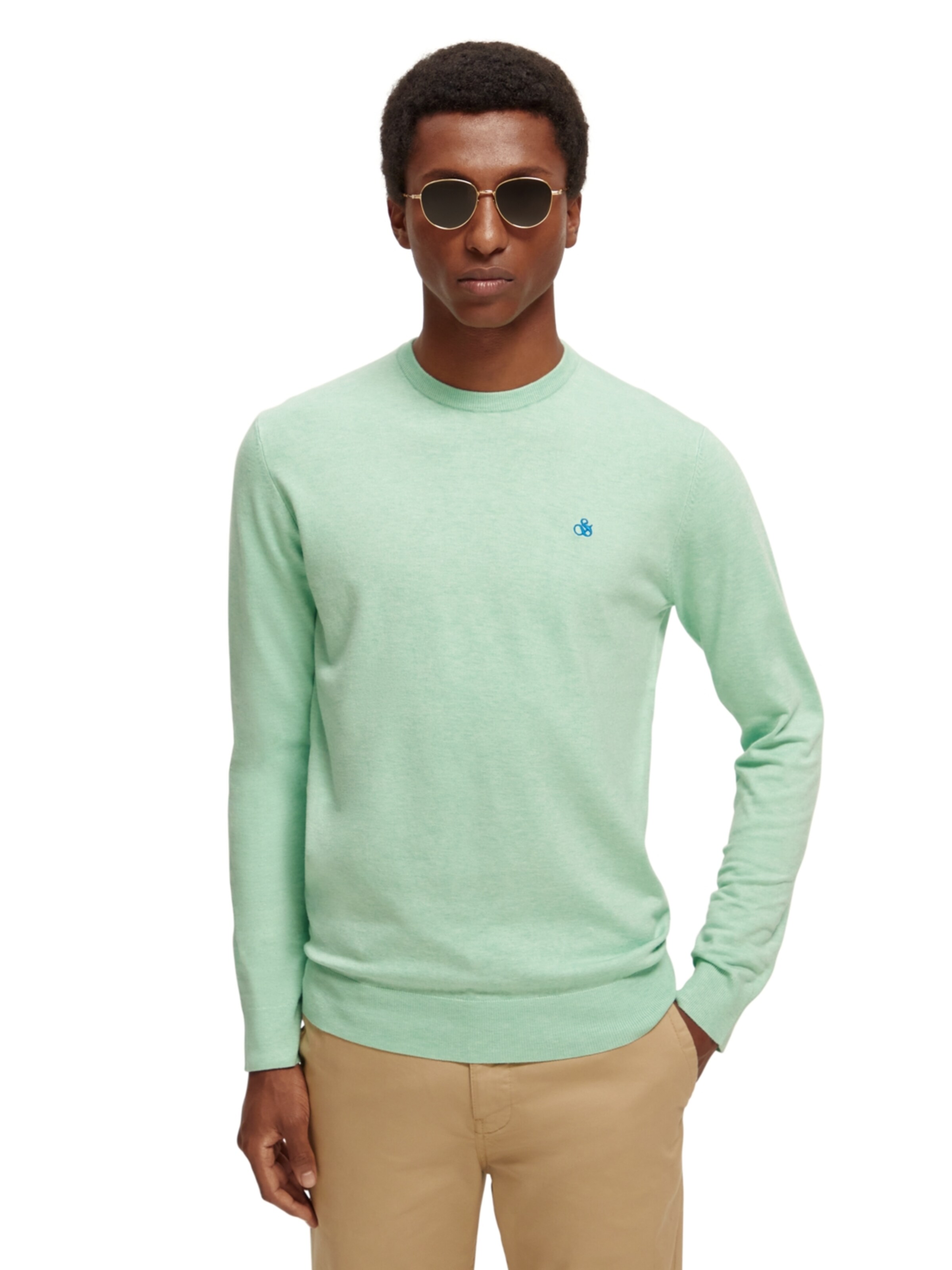 SCOTCH & SODA - Jersey 'Essential' en verde: frente