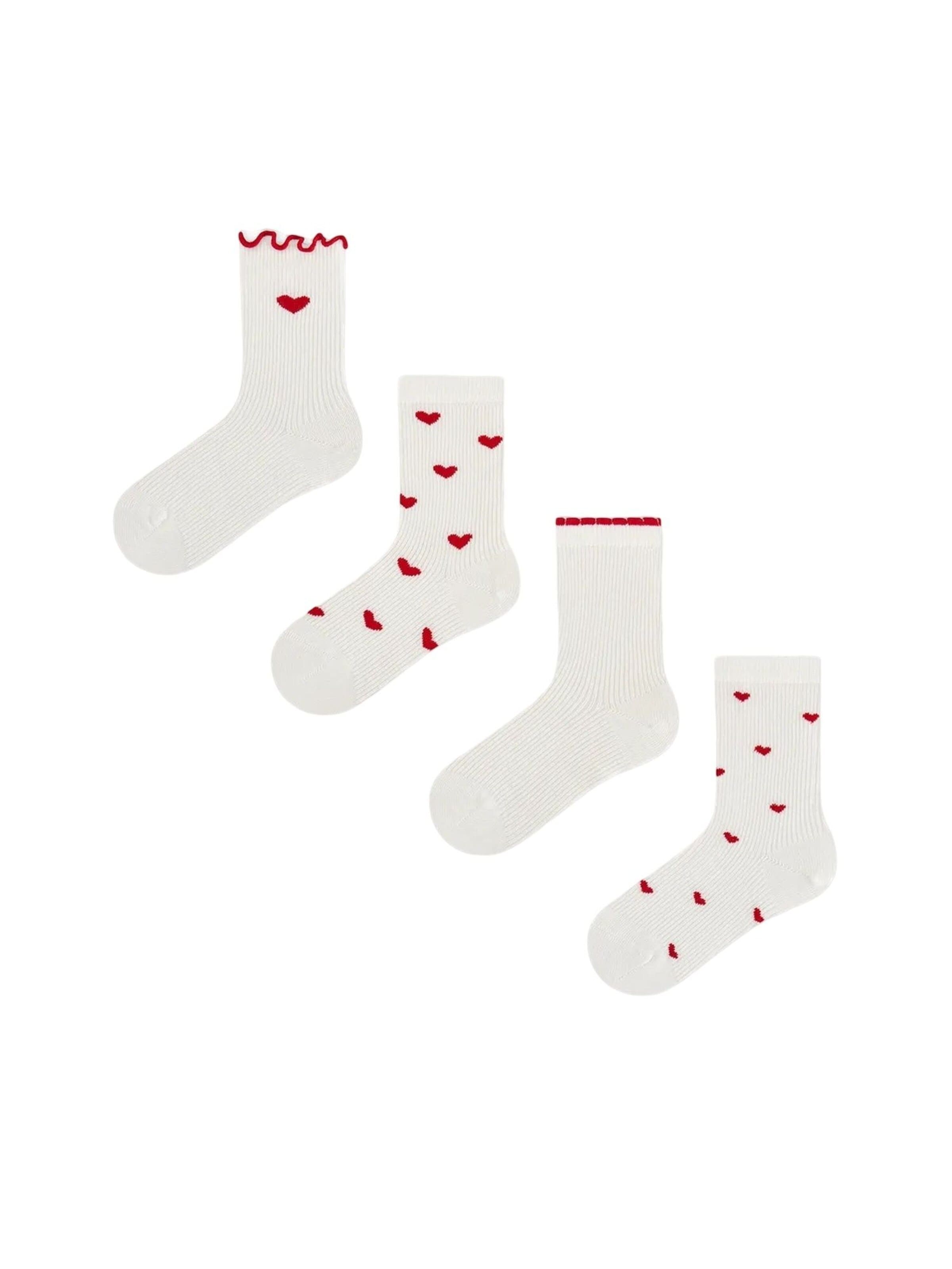 PentiČarape 'PENTI Mädchen-Herz Baumwoll 2er-Pack Socken' - bijela boja: prednji dio
