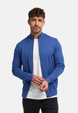 INDICODE JEANS Knit Cardigan in Blue: front