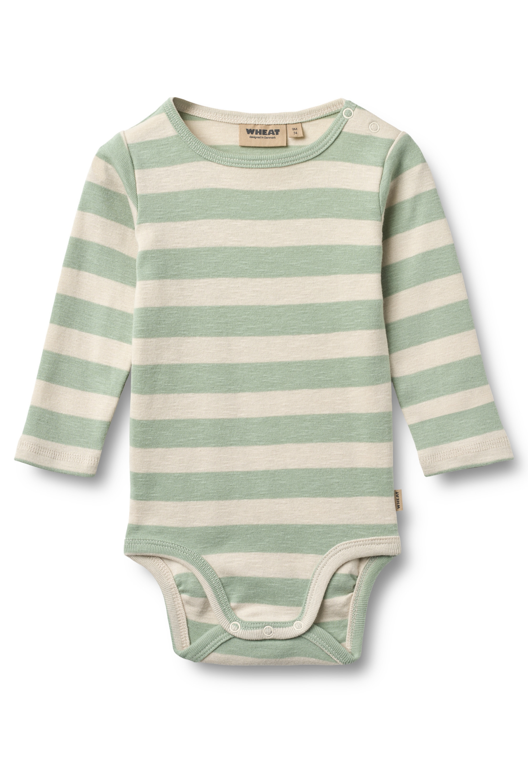 Tutina / body per bambino 'Freddie' di WHEAT in verde: frontale