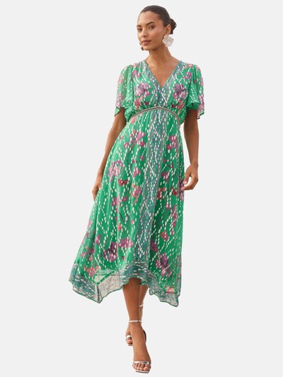love & roses Sommerkjole i 36 i grøn / lilla / rosé / hvid, Produktvisning