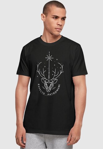 ABSOLUTE CULT Shirt 'Harry Potter - Expecto Patronum' in Zwart: voorkant