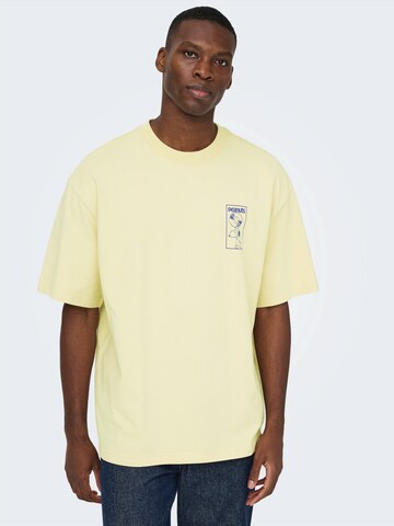 Only & Sons Shirt 'ONSPEANUTS' in Beige