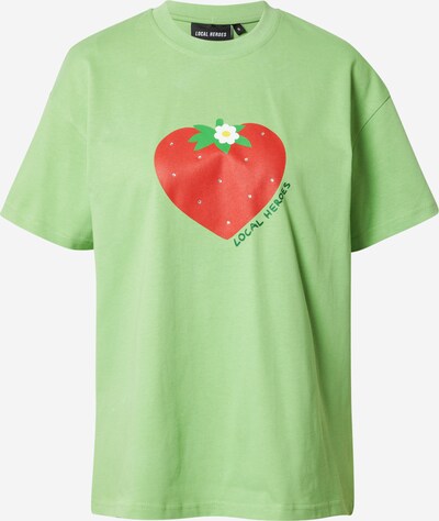 LOCAL HEROES Camiseta 'WILD STRAWBERRY' en verde claro / rojo / plata / blanco, Vista del producto