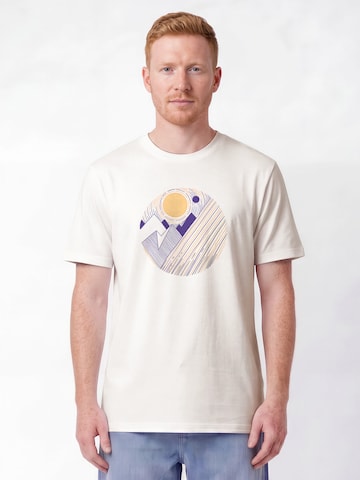 Watapparel Shirt ' Geometric Landscape 3 ' in Wit: voorkant