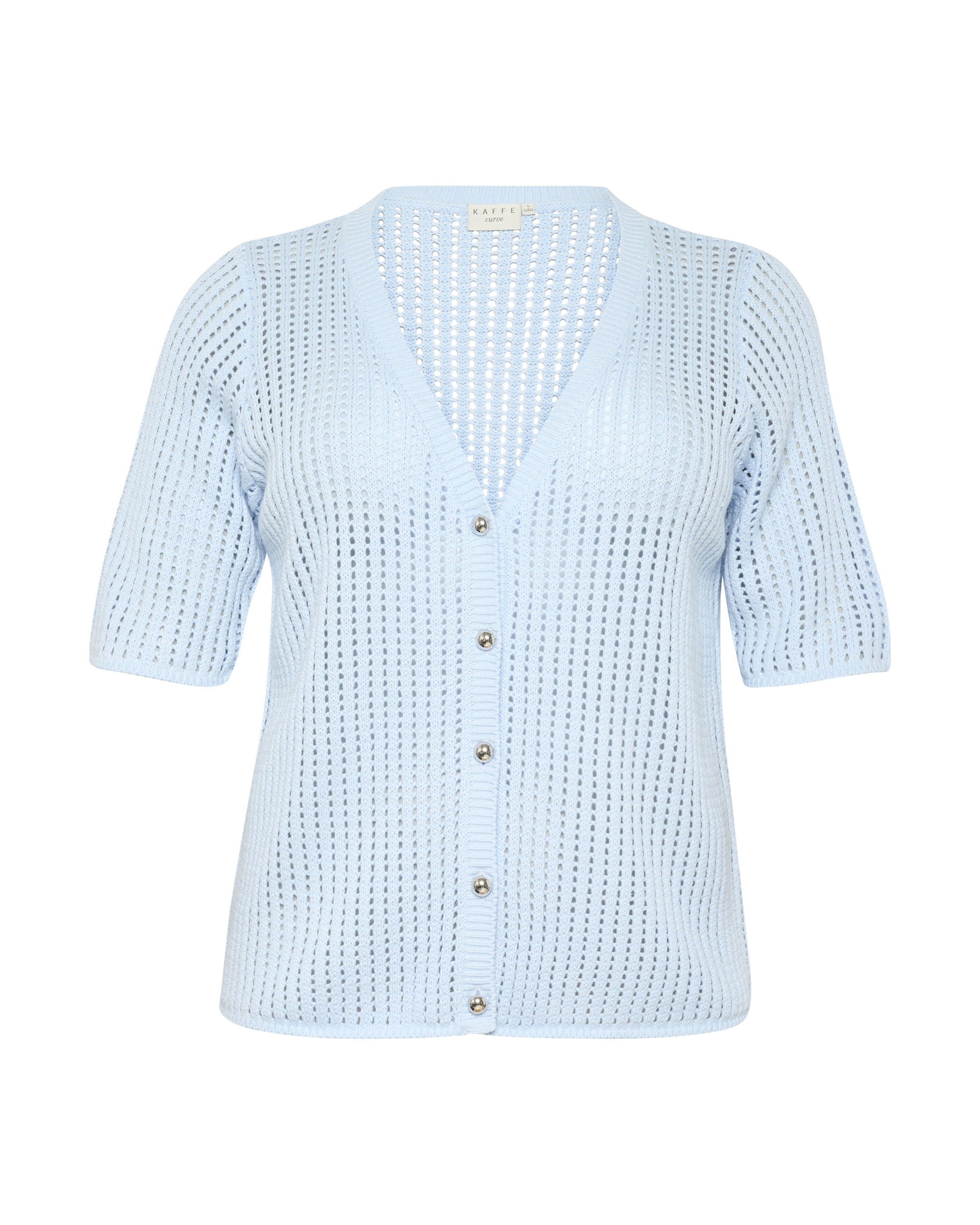 KAFFE CURVE Gebreid vest in Blauw: voorkant