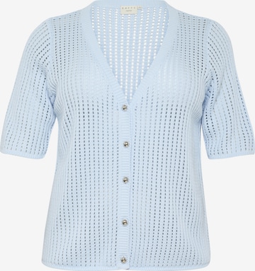 KAFFE CURVE Strickjacke in Blau: Vorderseite