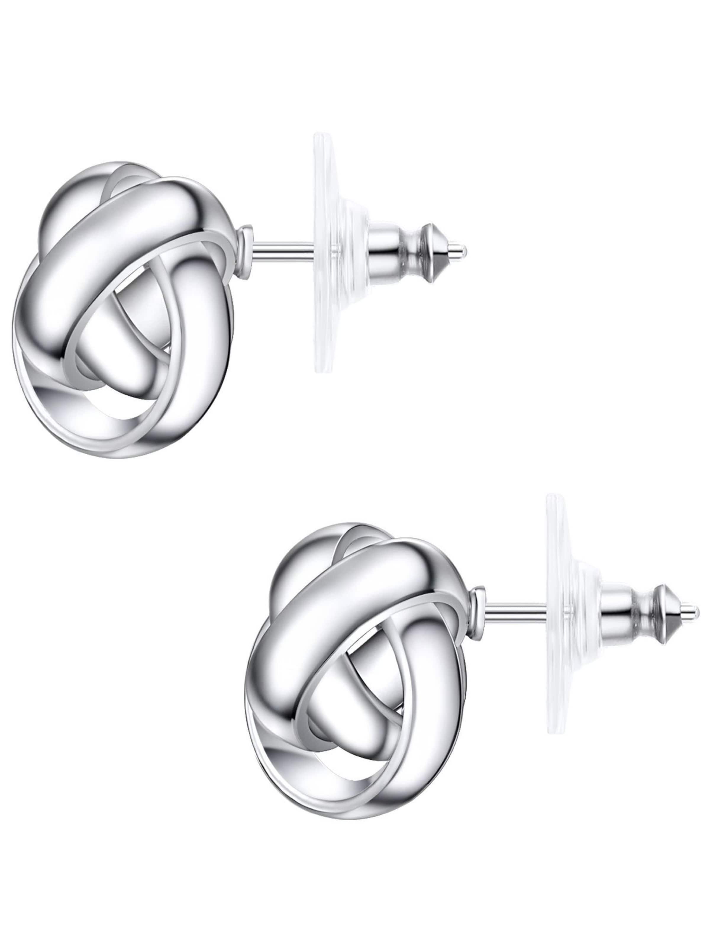 Boucles d'oreilles Lulu & Jane en argent : devant