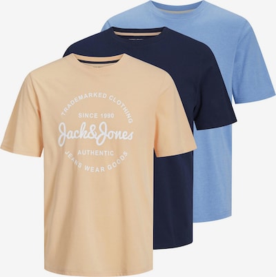 JACK & JONES Majica 'Forest' | mornarska / svetlo modra / pastelno oranžna / bela barva, Prikaz izdelka