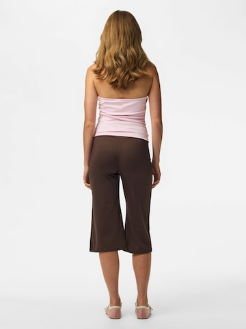 PIECES Wide leg Broek 'SOFIA' in Bruin