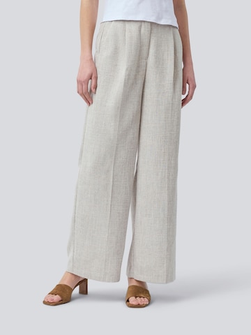 modström Wide leg Pleated Pants 'Kiera' in Beige: front