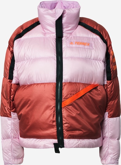 ADIDAS TERREX Outdoor jakna 'Utilitas Down' u lila / neonsko narančasta / karmin crvena / crna, Pregled proizvoda