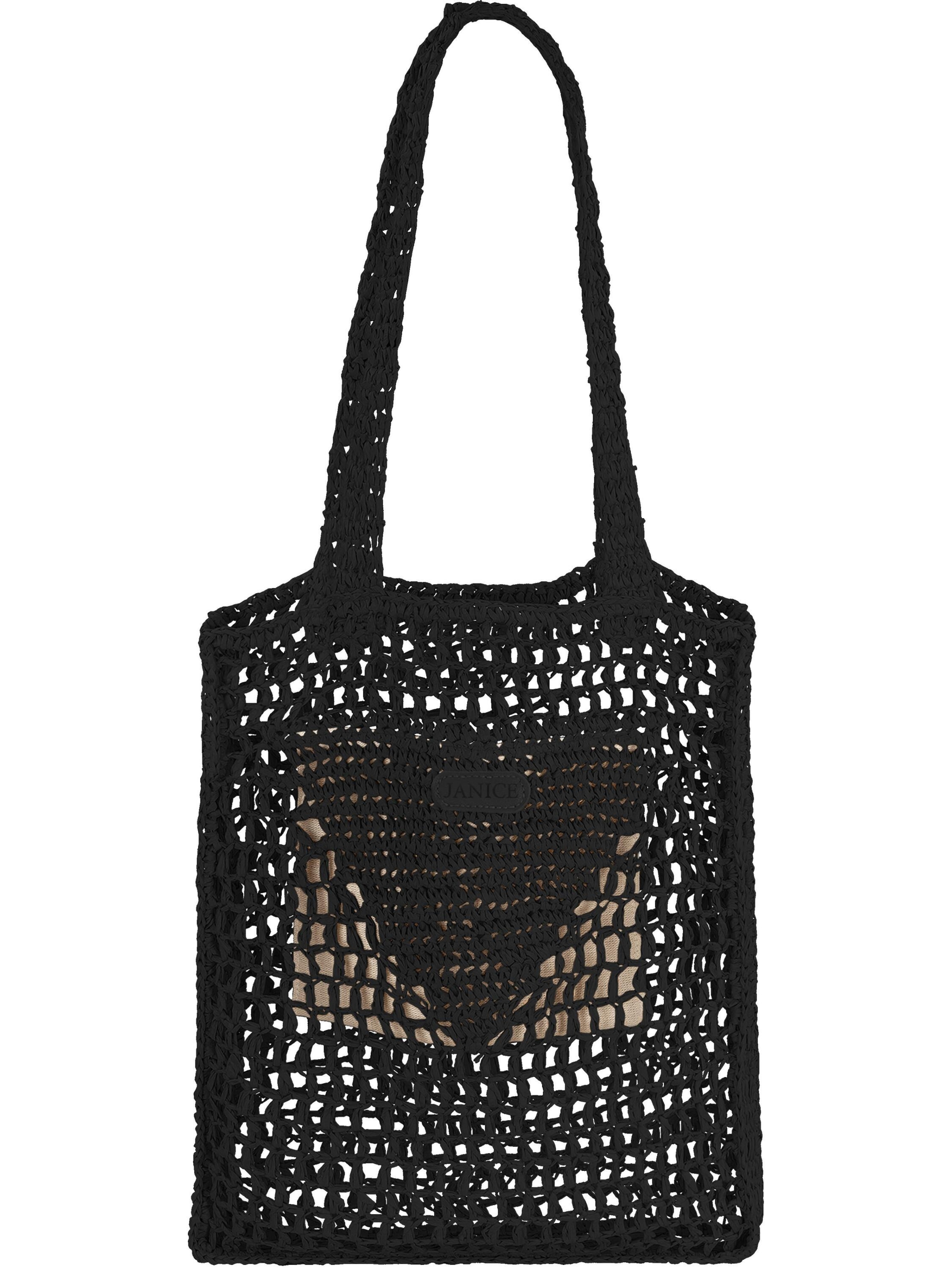 Janice - Bolsa de playa 'Manila' en negro: frente