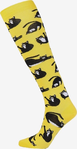 Sokisahtel Knee socks 'FURRY' in Yellow: front