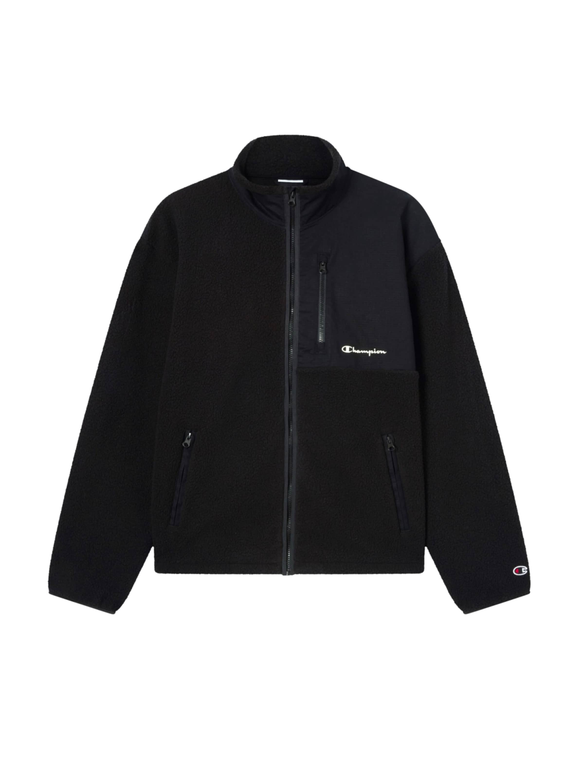 Giacca di pile di Champion Authentic Athletic Apparel in nero: frontale