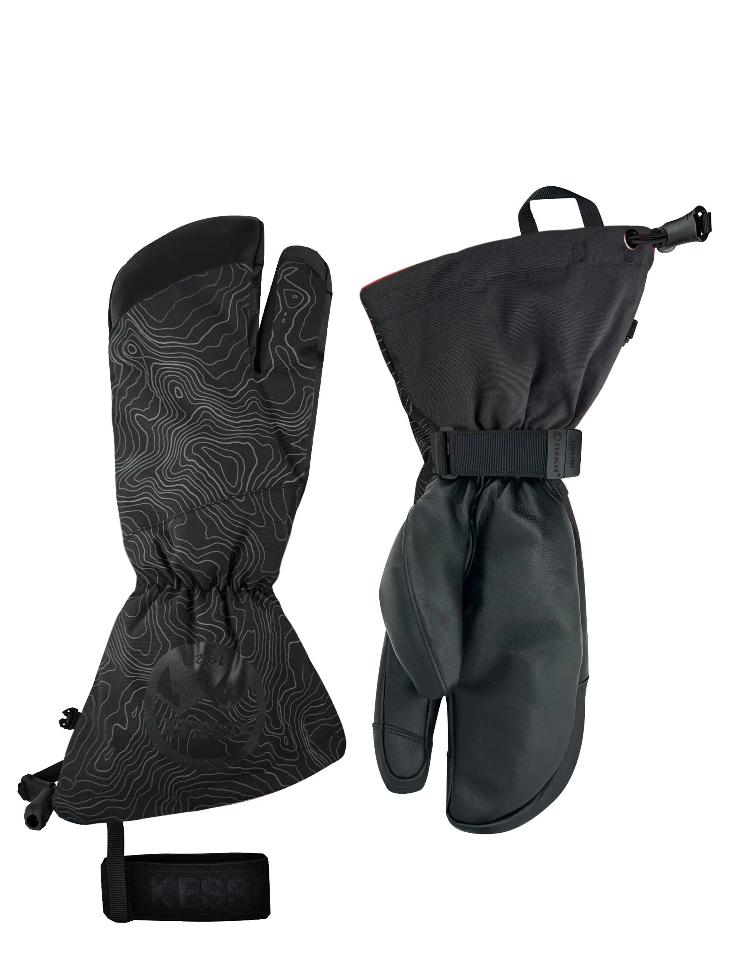 KESSLER Full Finger Gloves in Black: front