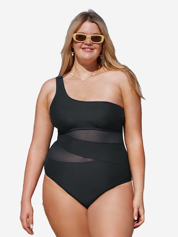 Cupshe Bustier Badeanzug in Schwarz