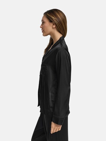 cfab (formerly creamy fabrics) Schlafshirt 'Satin Pyjama Hemd'‌‌‌‌‌‌‌‌‌‌ in Schwarz