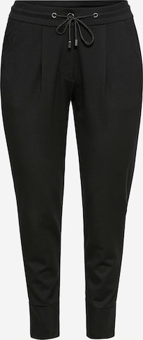 SHEEGO Pleat-Front Pants in Black: front