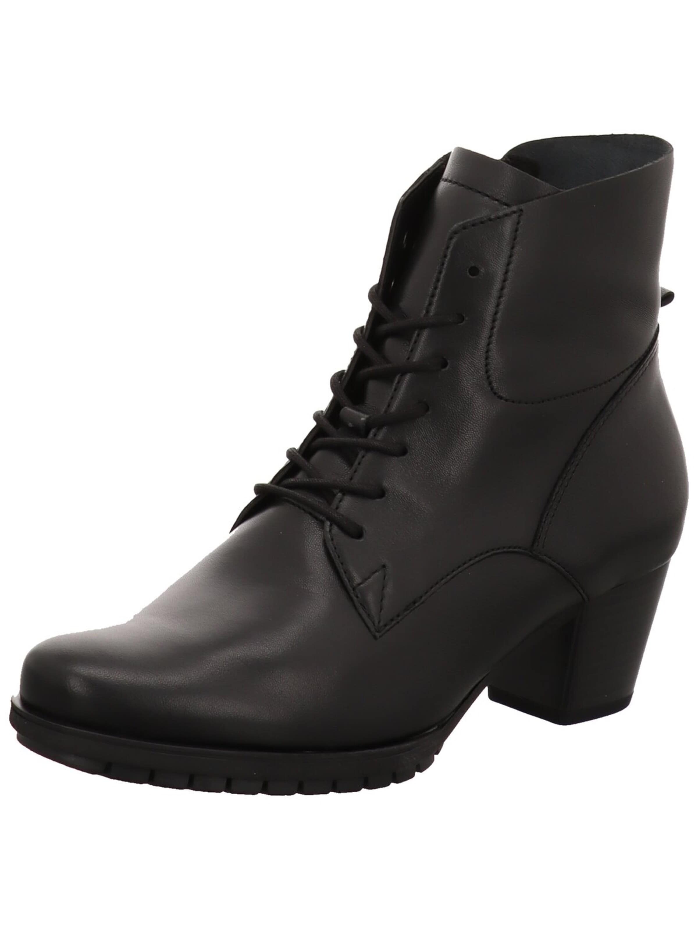 GABOR - Botas con cordones 'Schnürstiefelette Damen 8033-02-001 Glattleder in schwarz' en negro: frente
