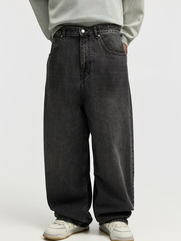 Wide Leg Jean Pull&Bear en gris : devant