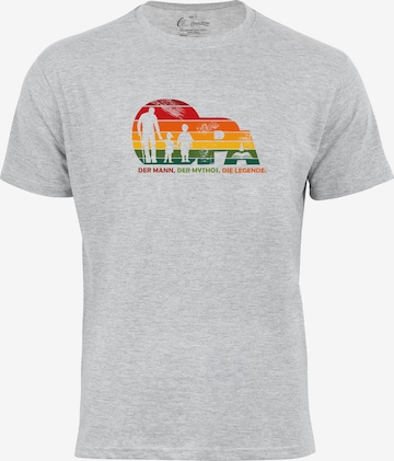 Cotton Prime Shirt 'Opa Legende der Enkel' in Grijs: voorkant