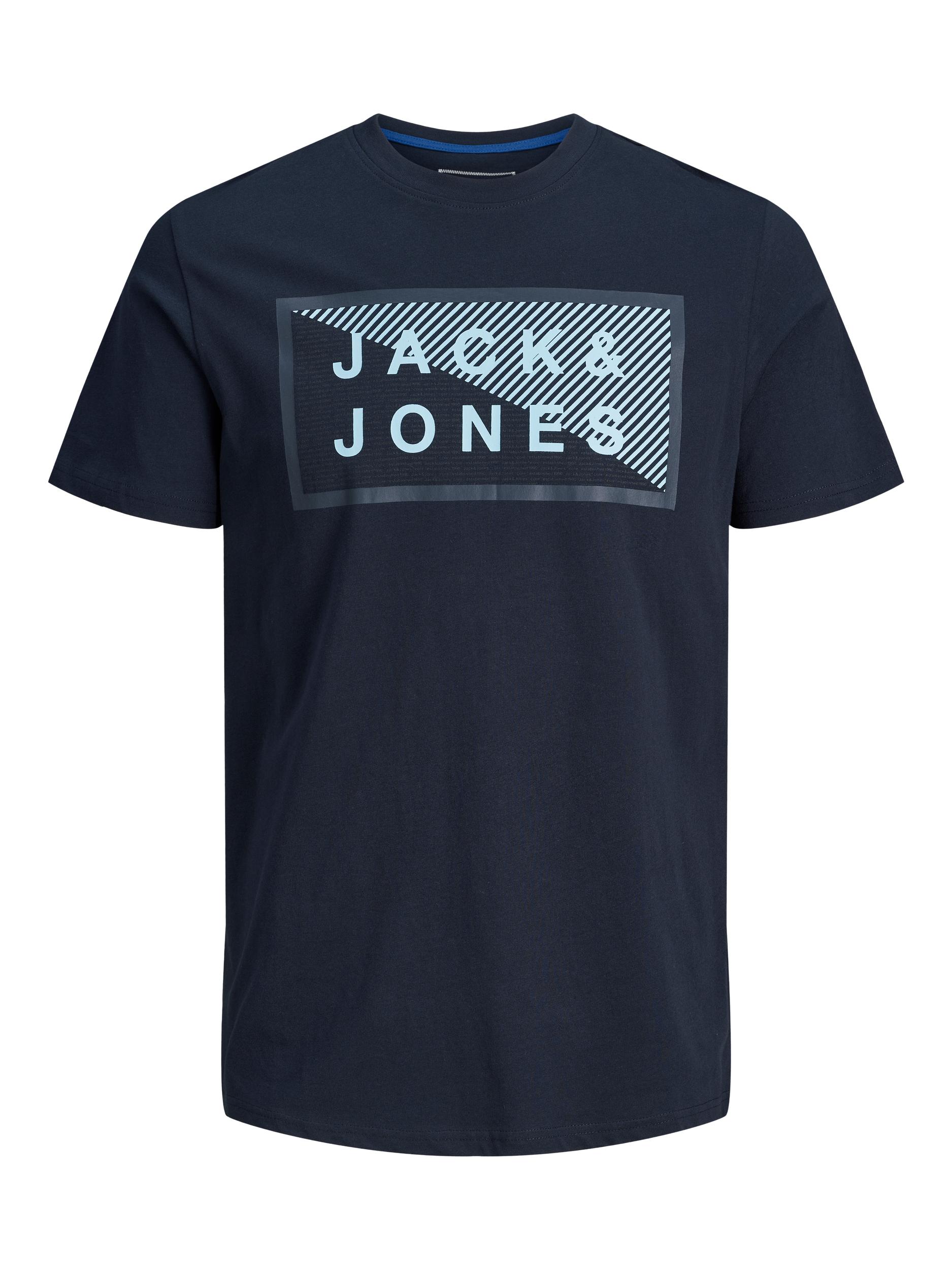 Mężczyźni Odzież JACK & JONES Koszulka w kolorze Granatowy, Podpalany Niebieskim 