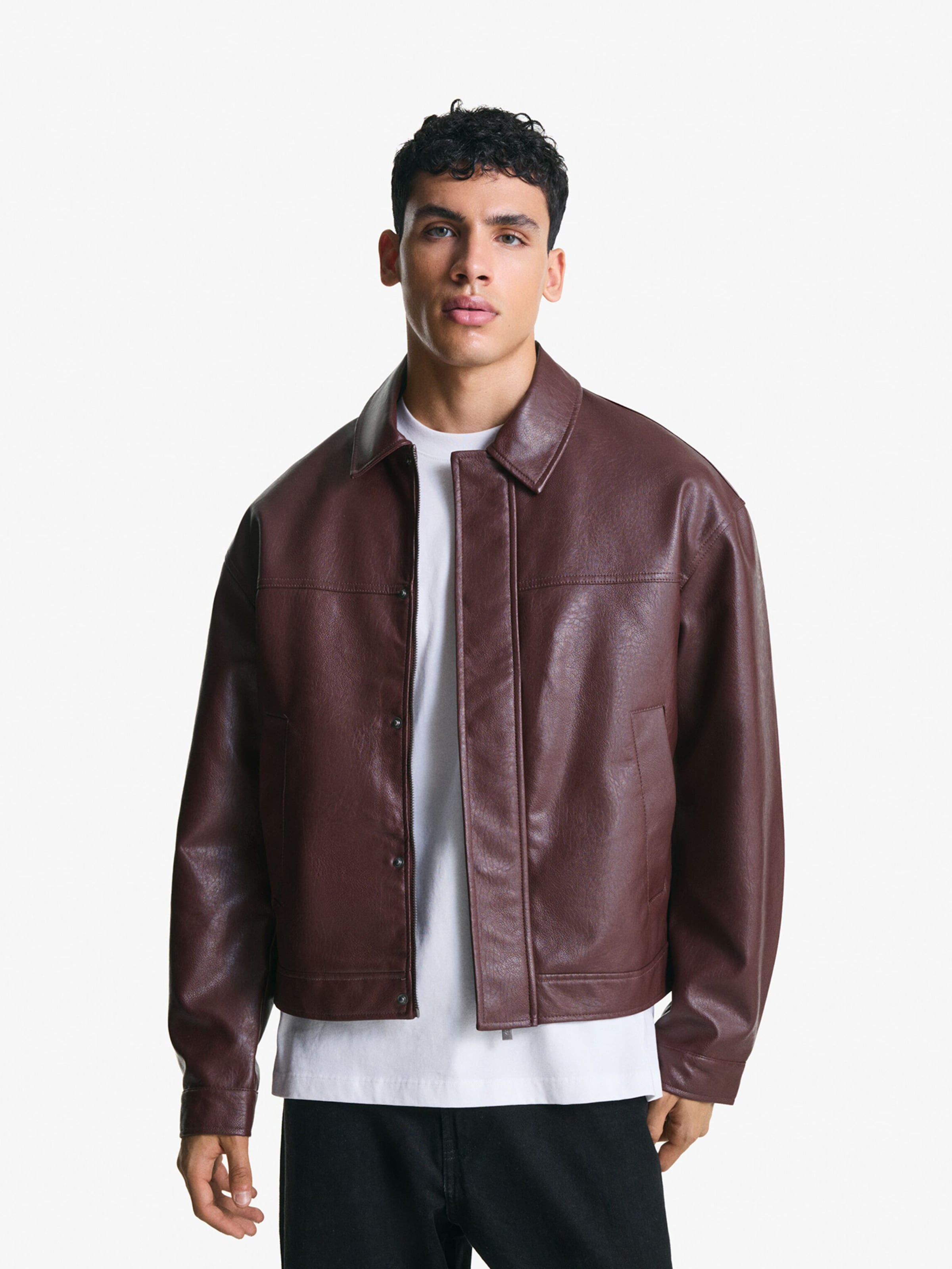 Outerwear Jacke Lederimitat Braun Jackets And Coats Men Bershka