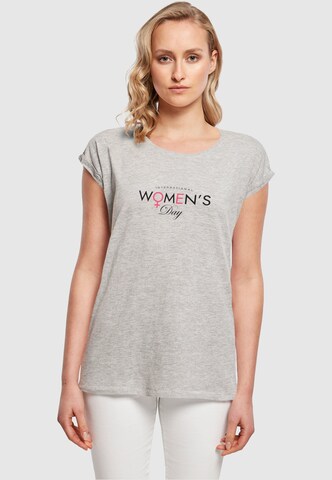 Merchcode T-Shirt 'WD - International Women's Day' in Grau: predná strana