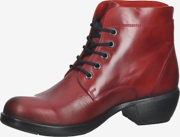 FLY LONDON Lace-Up Ankle Boots in Red: front