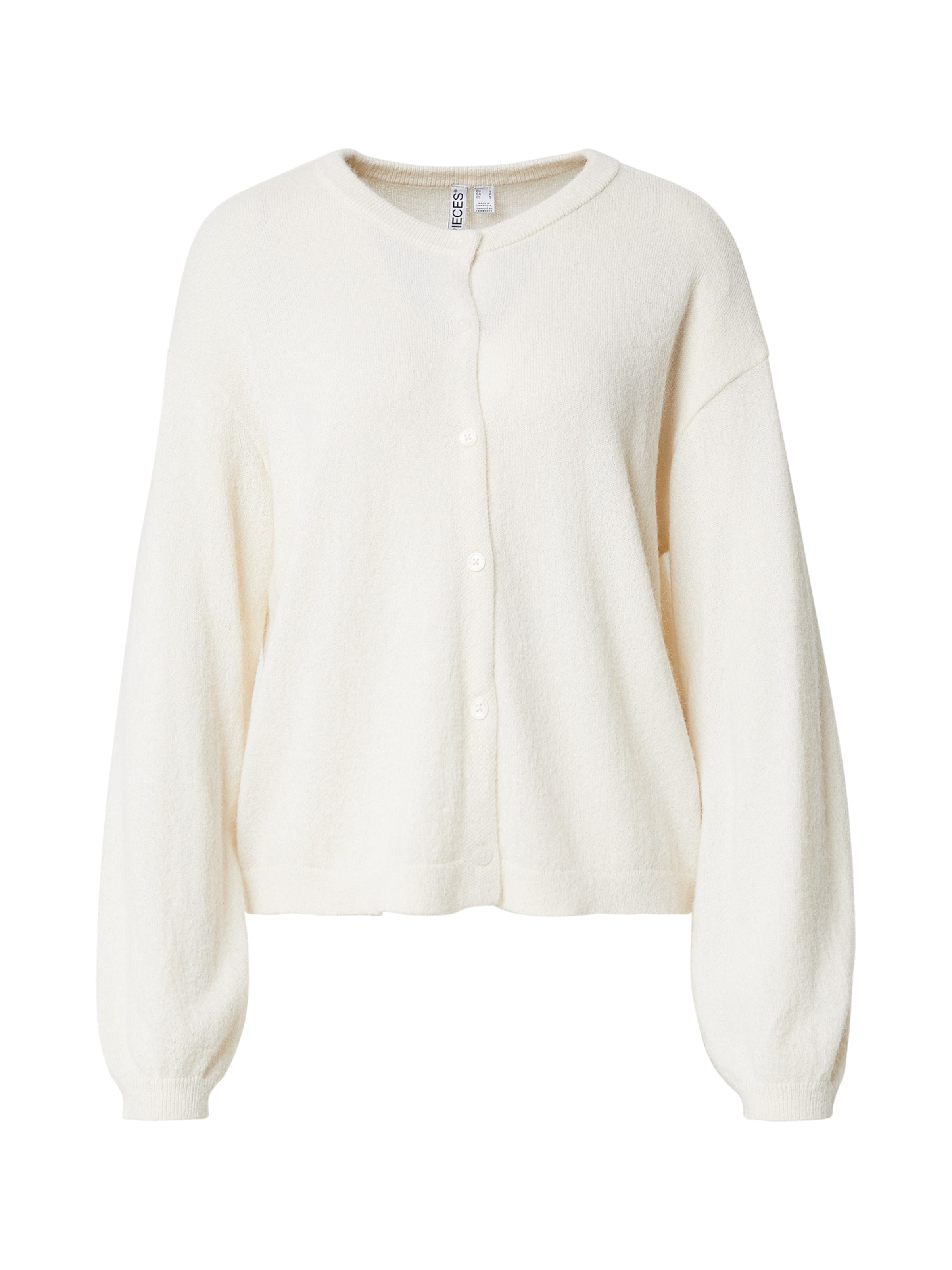 PIECES Πλεκτή ζακέτα 'PCNAOMI' σε λευκό: μπροστά